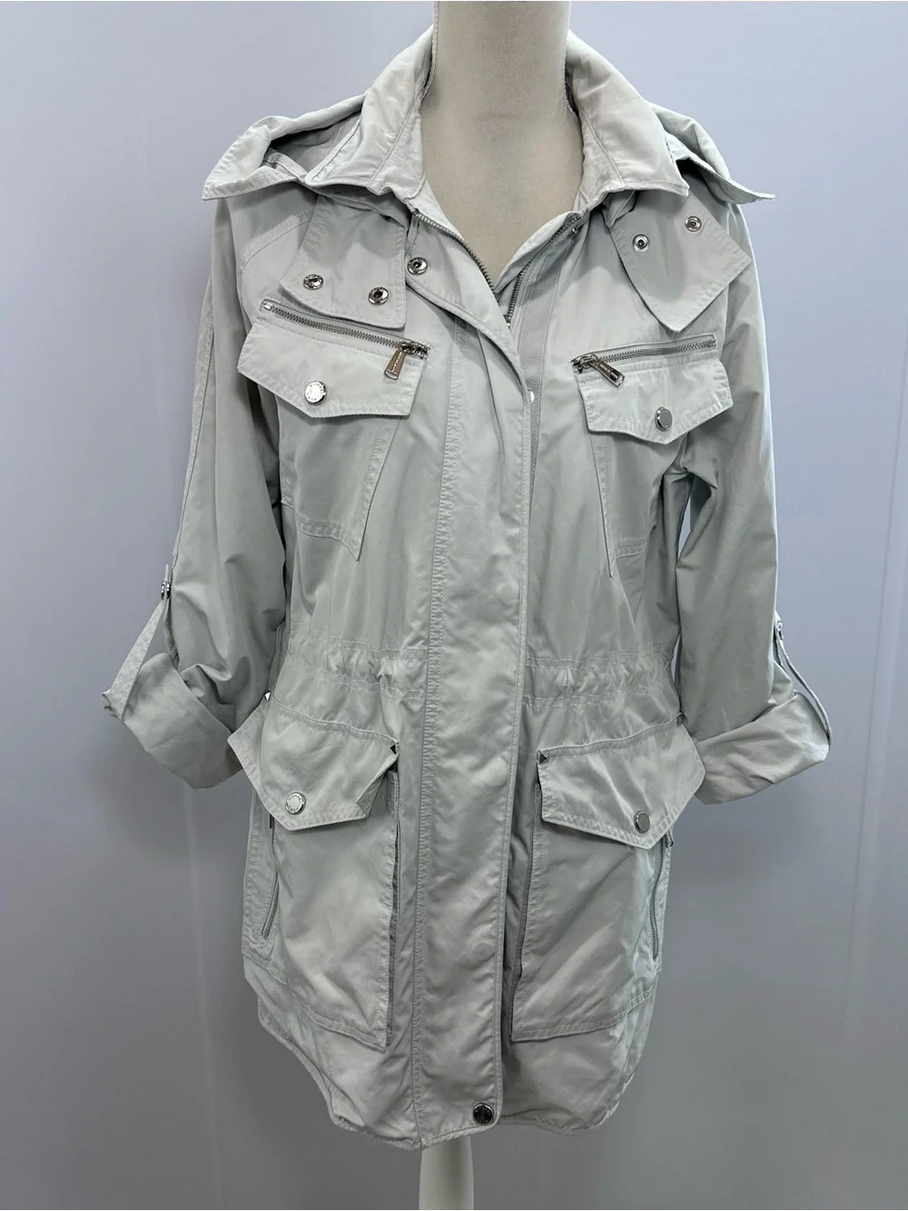 Michael Kors Light Gray Utility Anorak Jacket